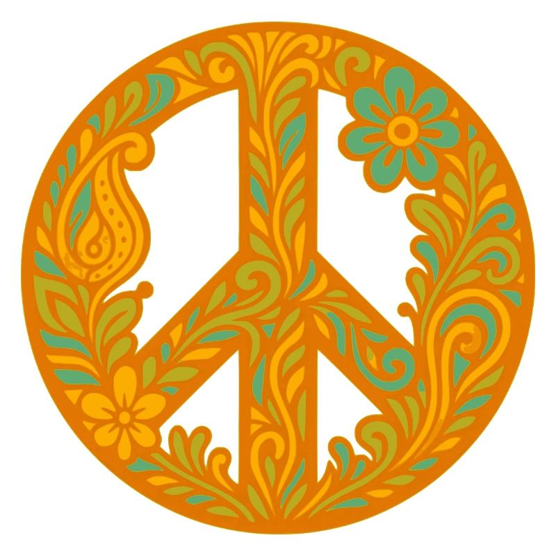 Peacezeichen mit Blumenmuster
