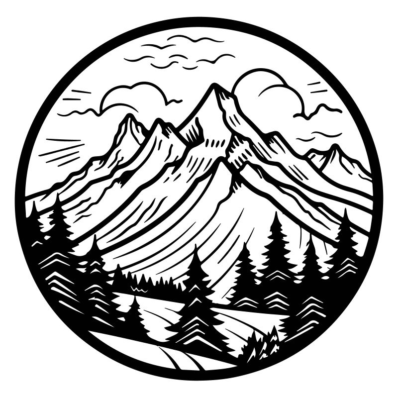 Mountains Symbol Silhouette