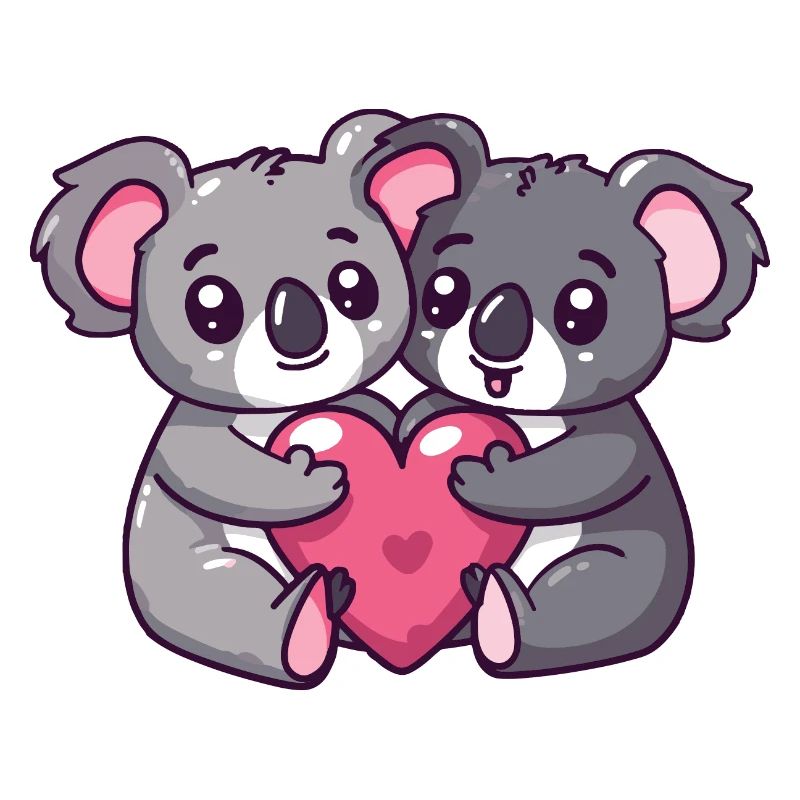 Koala Comic Paar Liebe