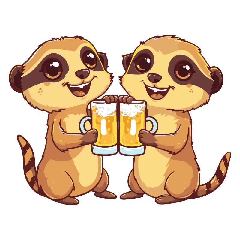 Erdmännchen Bier Party Trinken