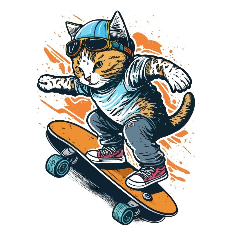 Cooler Katzen-Skate