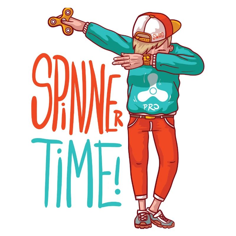 Spinnerjunge mit Kappe macht den dub move