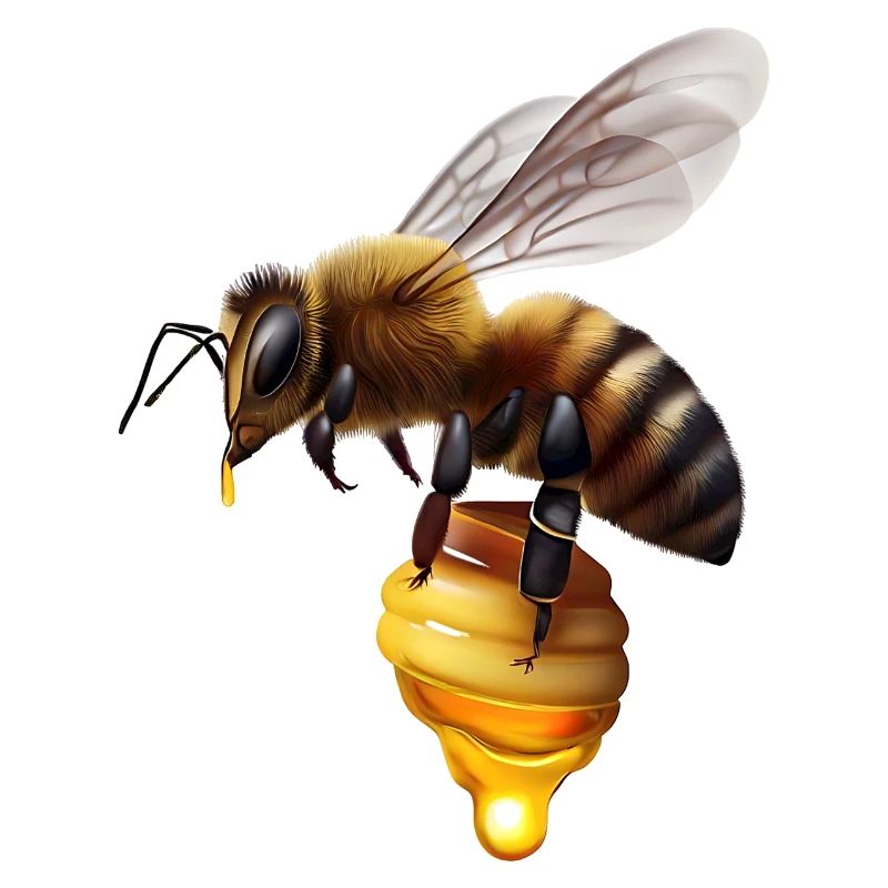 Biene mit Honigwabe