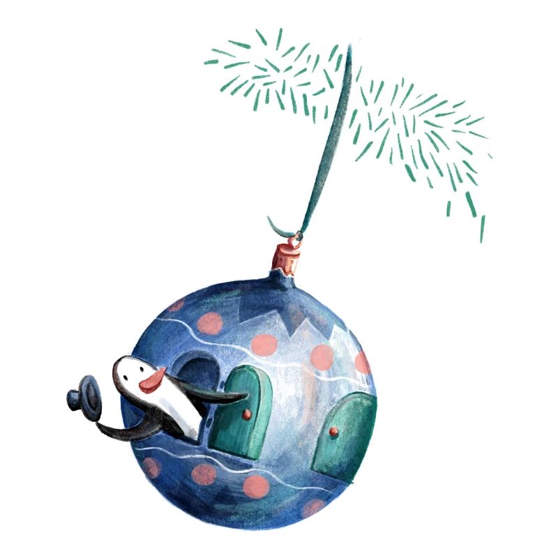 Weihnachtskugel Pinguin