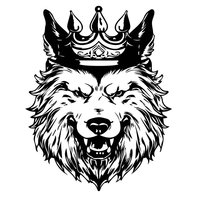 Wolf Krone Kopf König