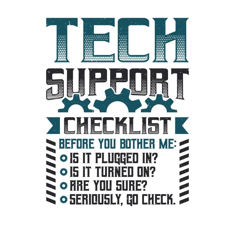 Funny Tech Support Checklist Helpdesk