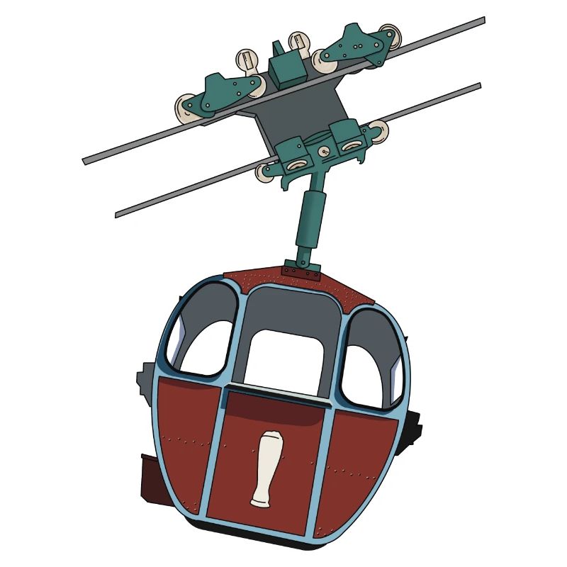 Seilbahn Gondel - Rot Weißbier