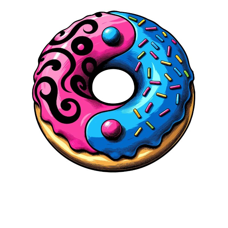 Yin Yang Donut Illustration