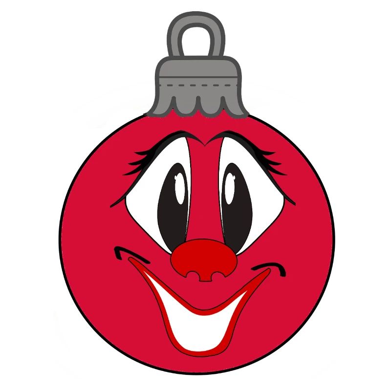 Weihnachtsbaumkugel mit fröhlichem Comic Gesicht 
