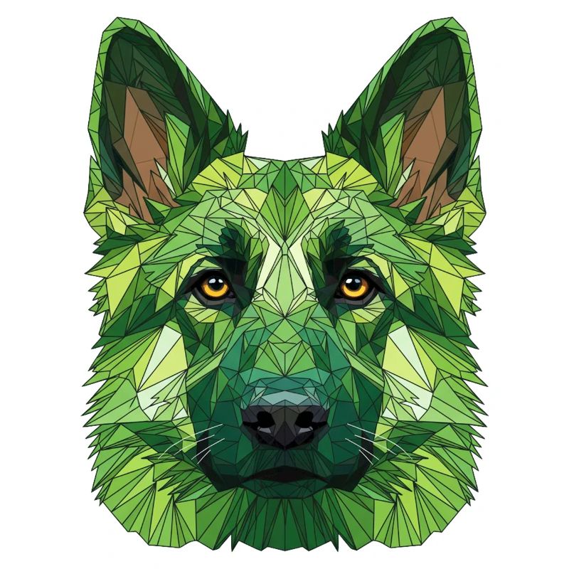 Loup polygonal vert