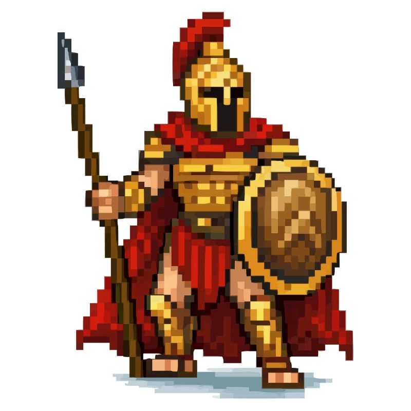 Spartanischer Pixelkrieger