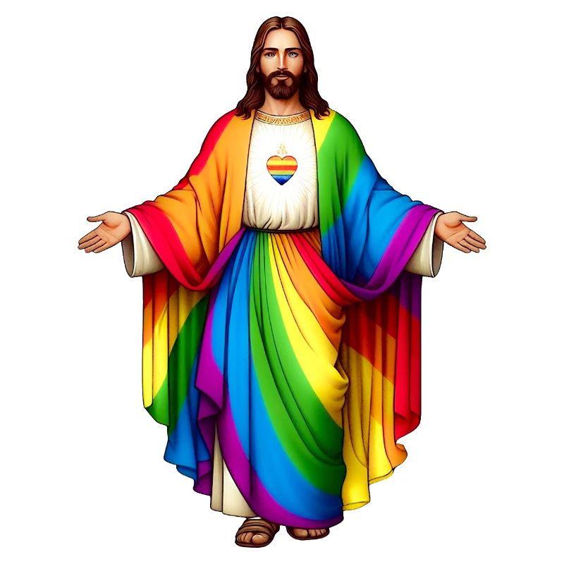Jesus-Regenbogenherz-Stolz