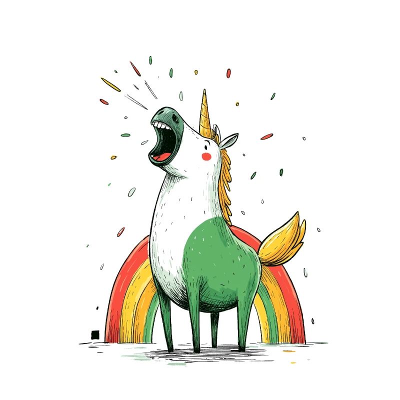 Einhorn mit Regenbogenzauber