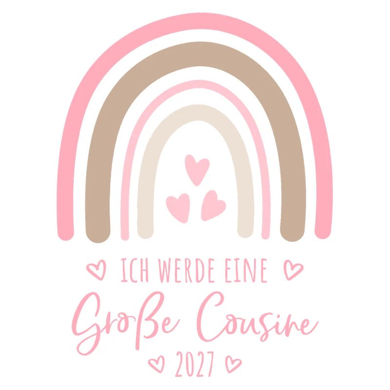 Ich werde eine Große Cousine 2027 Boho Regenbogen