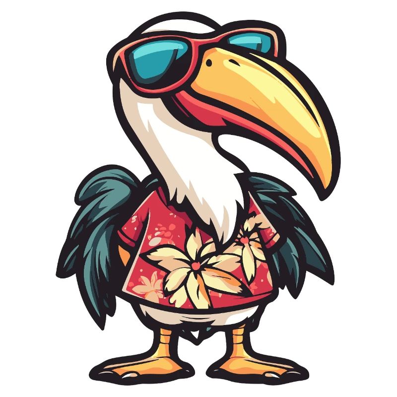 Pelikan Vogel Comic Urlaub