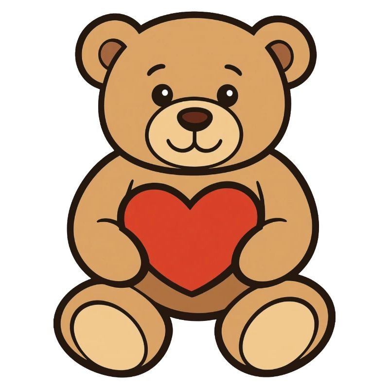 Teddy Bear with Heart Comic Art