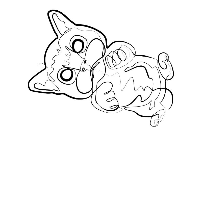 Bébé Chat - one line drawing