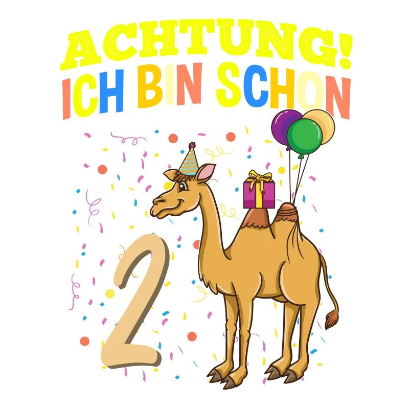 Achtung Ich Bin Schon 2 Geburtstag Kamel-Dromedar