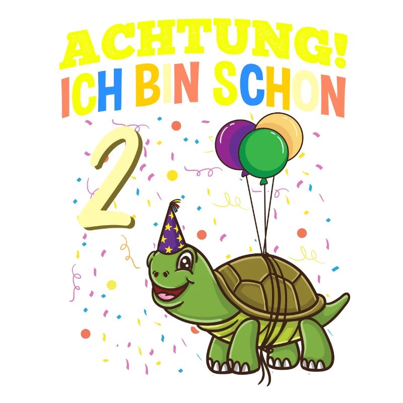 Achtung Ich Bin Schon 2 Geburtstag Schildkröte