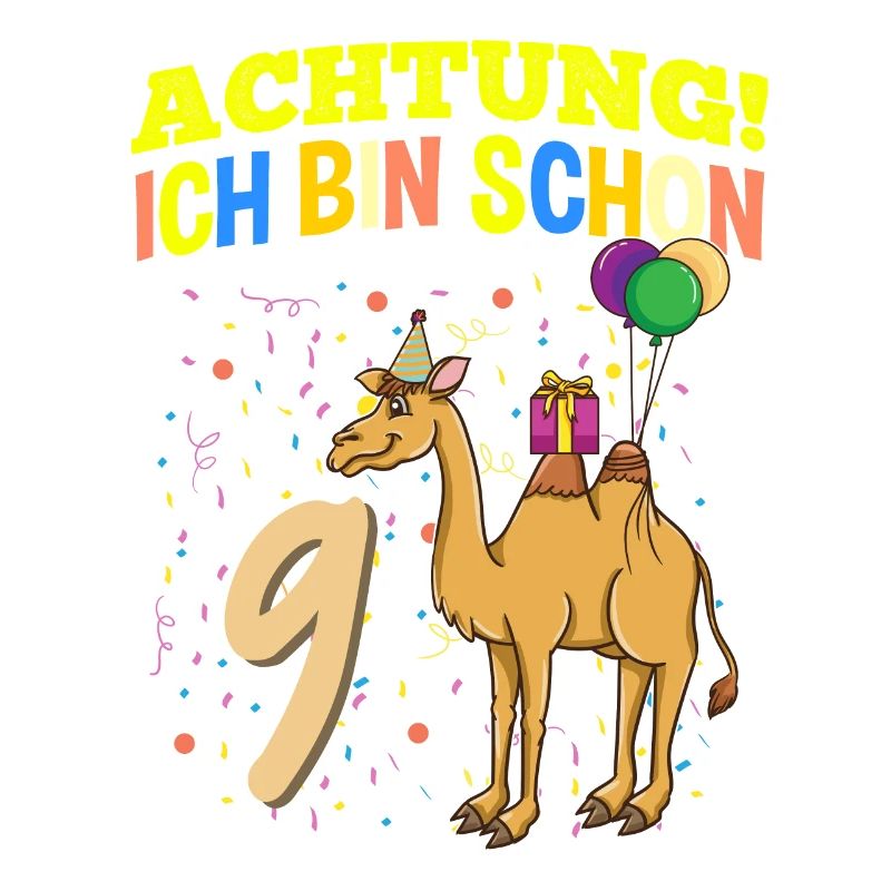 Achtung Ich Bin Schon 9 Geburtstag Kamel-Dromedar