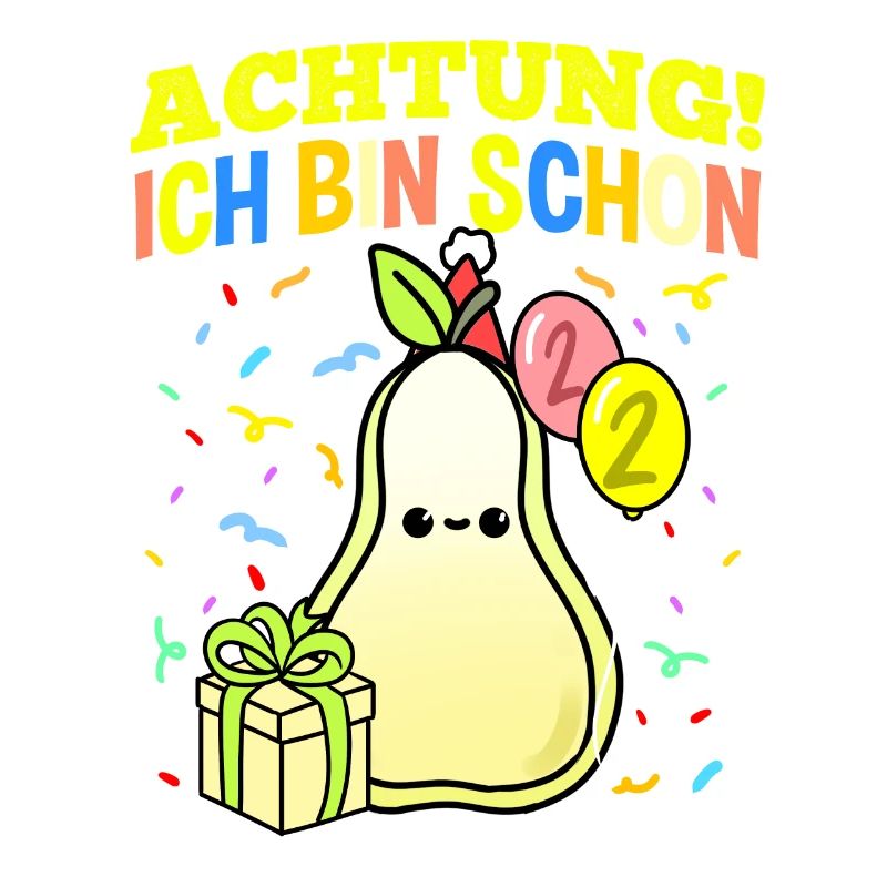 Achtung Ich Bin Schon 2 Geburtstag Birne