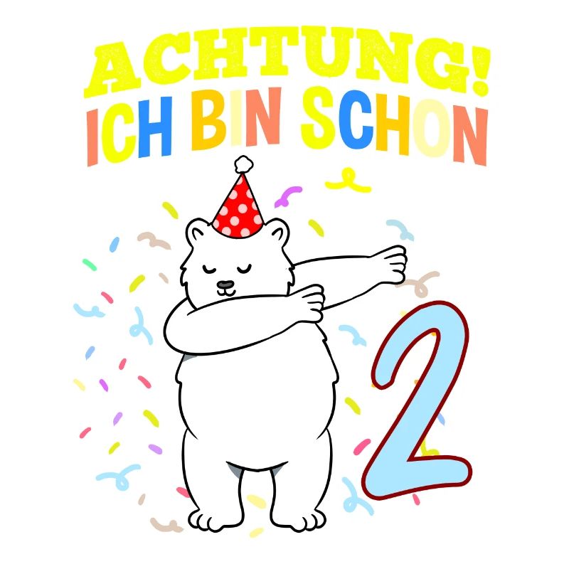 Achtung Ich Bin Schon 2 Geburtstag Eisbär