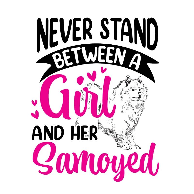 Mädchen und ihr Samojede Samojedenspitz