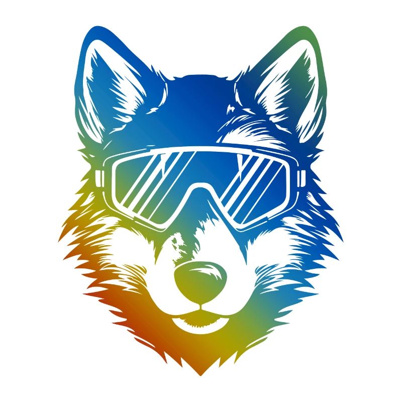 Wolf Ski Brille Bunt