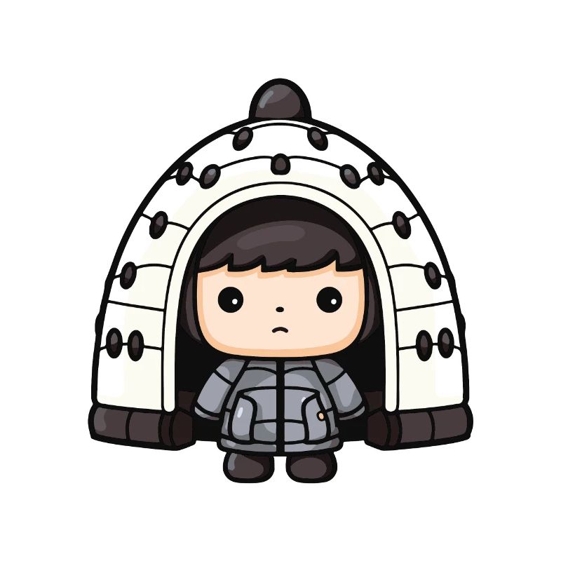Eskimo Igloo Winter Comic North Pole South Pole