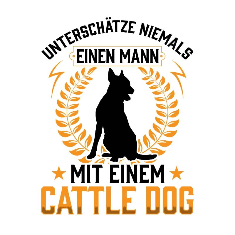 Mann mit einem Australian Cattle Dog