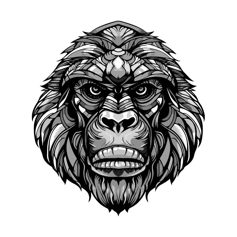Gorilla Tier Kopf