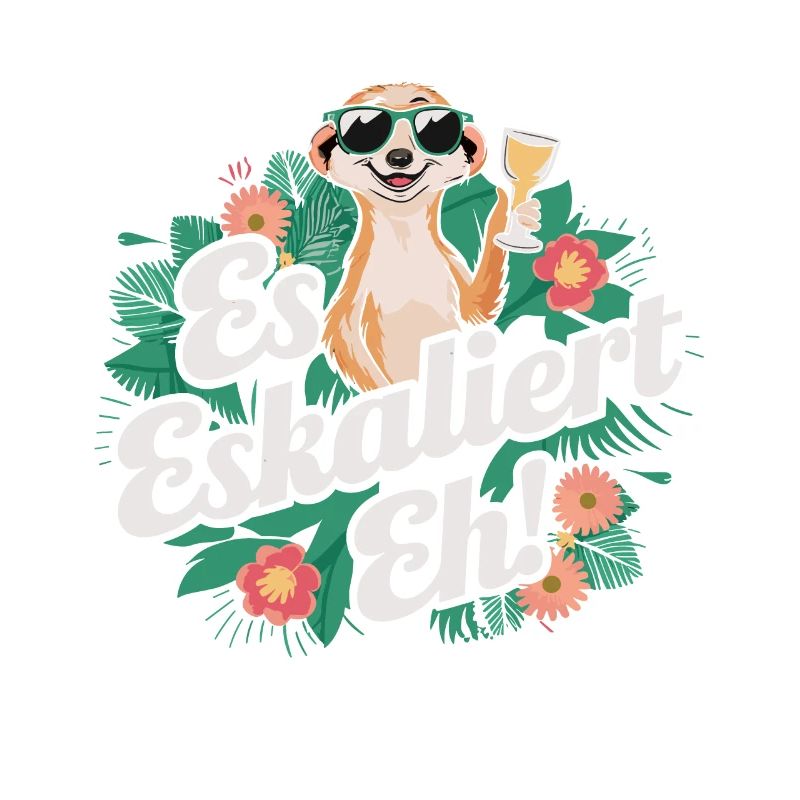 Es eskaliert eh Erdmännchen party Alkohol Spruch