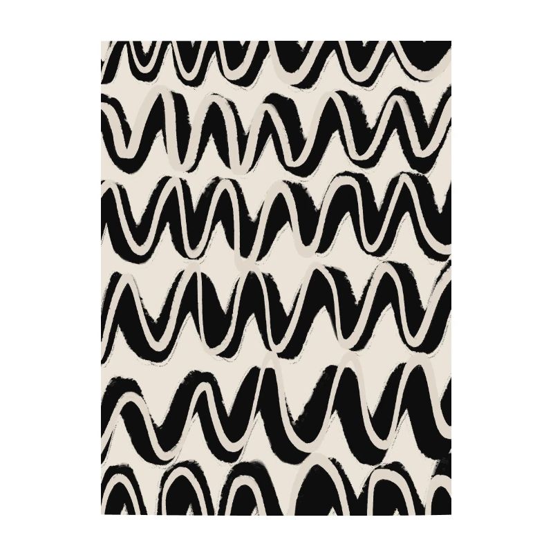 Black Beige Waves Pattern
