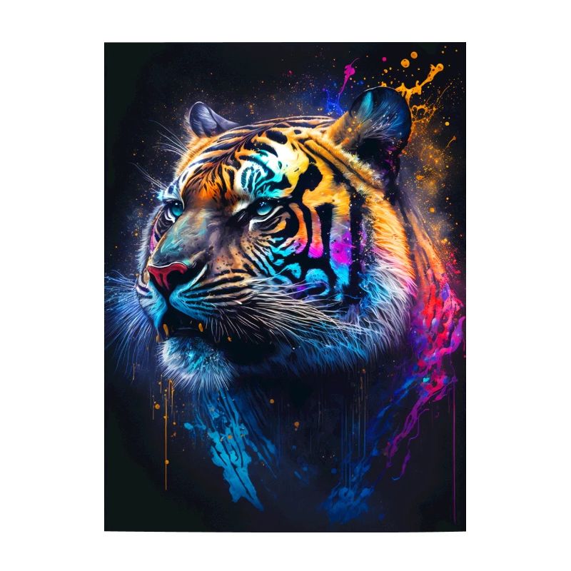 Farbiger Tiger mit Klecksen