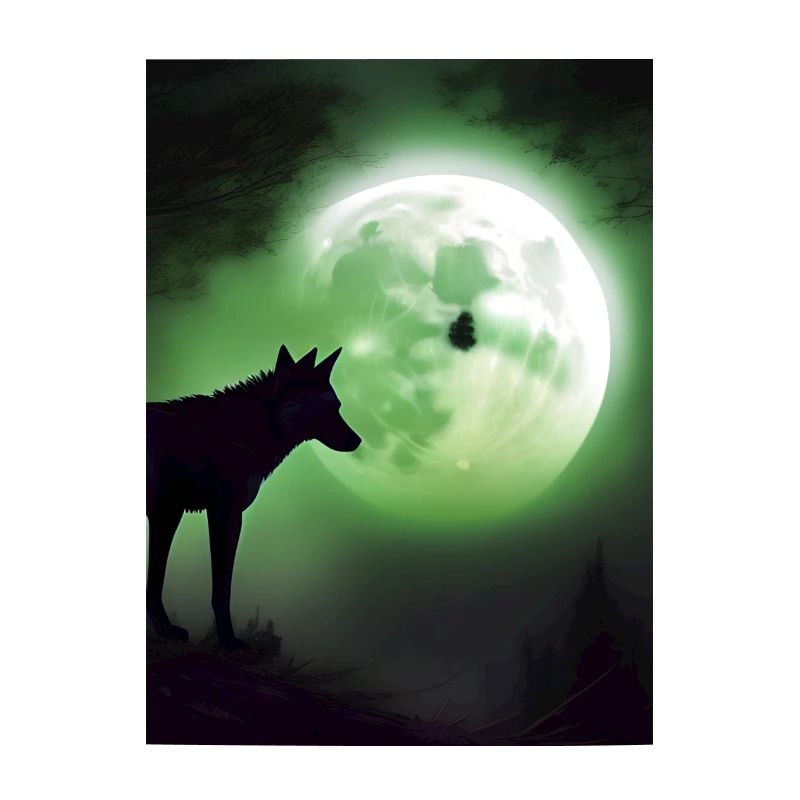 Wolf und Mond