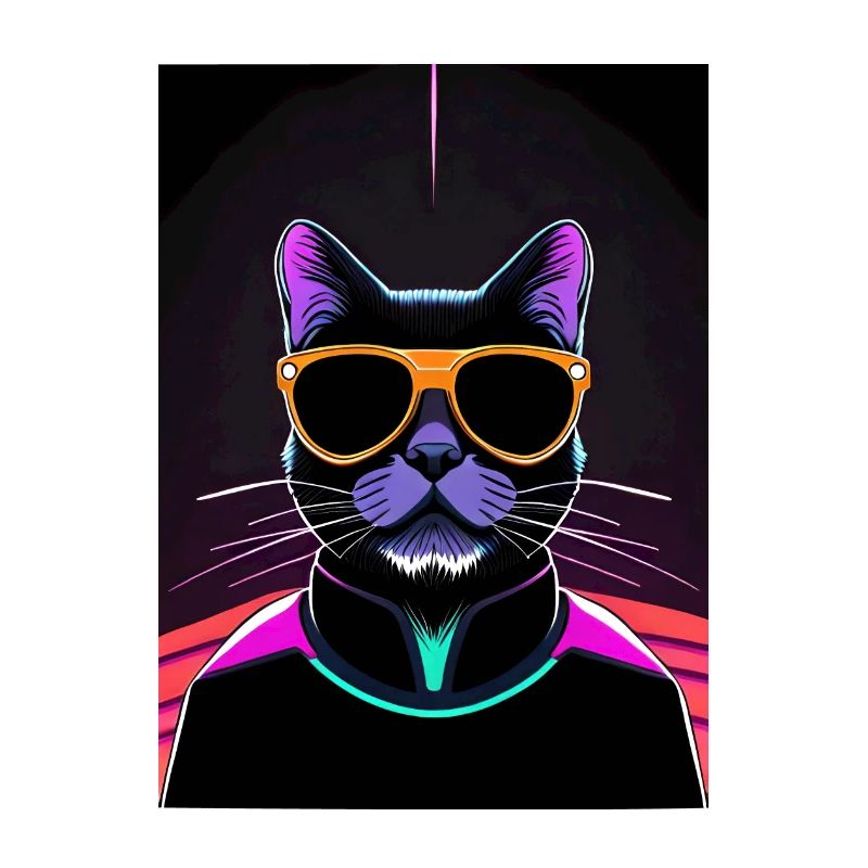 Chat Synthwave Noir
