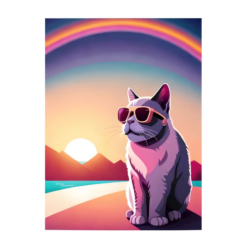 Synthwave Rainbow Cat