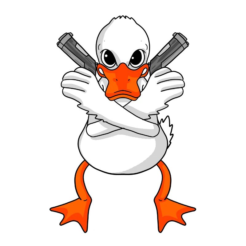 Ente mit Pistole
