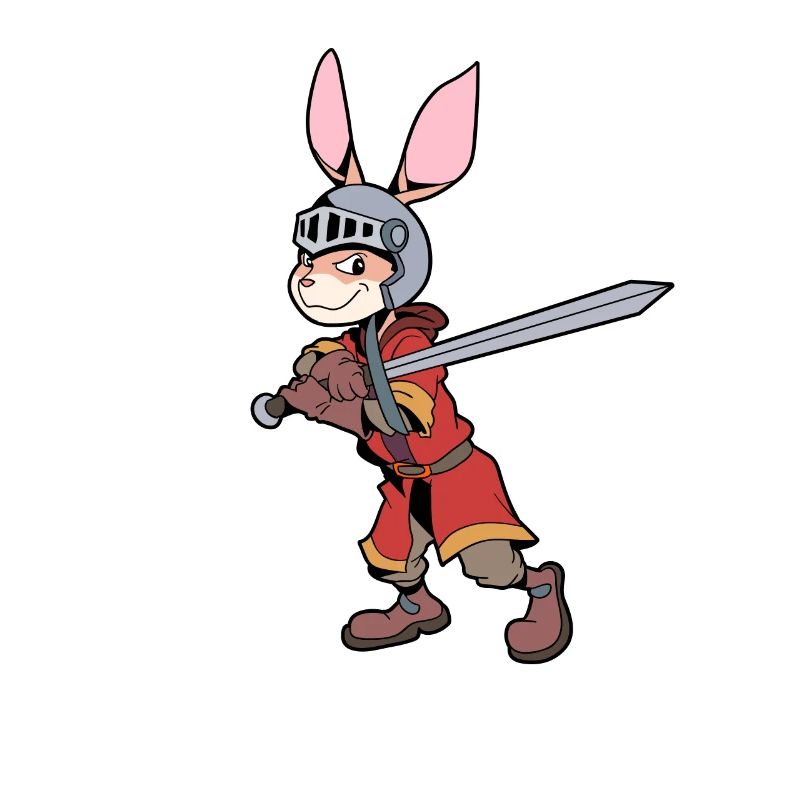 In Armor with Longsword - Rabbit