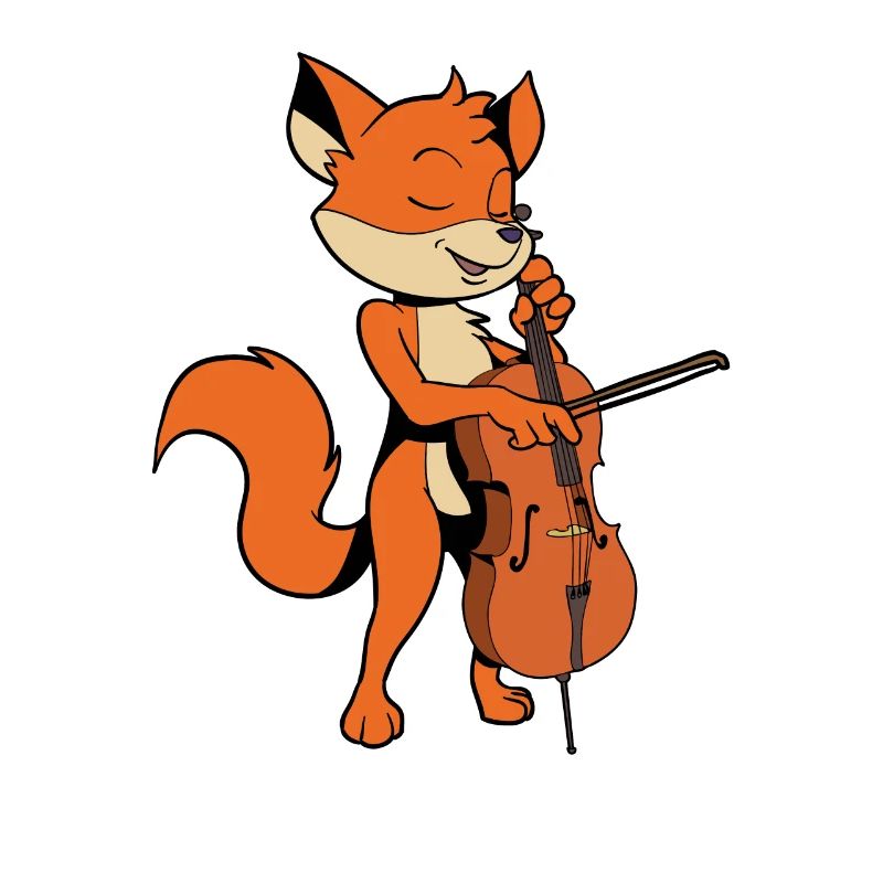 Comic Fuchs joue du violoncelle