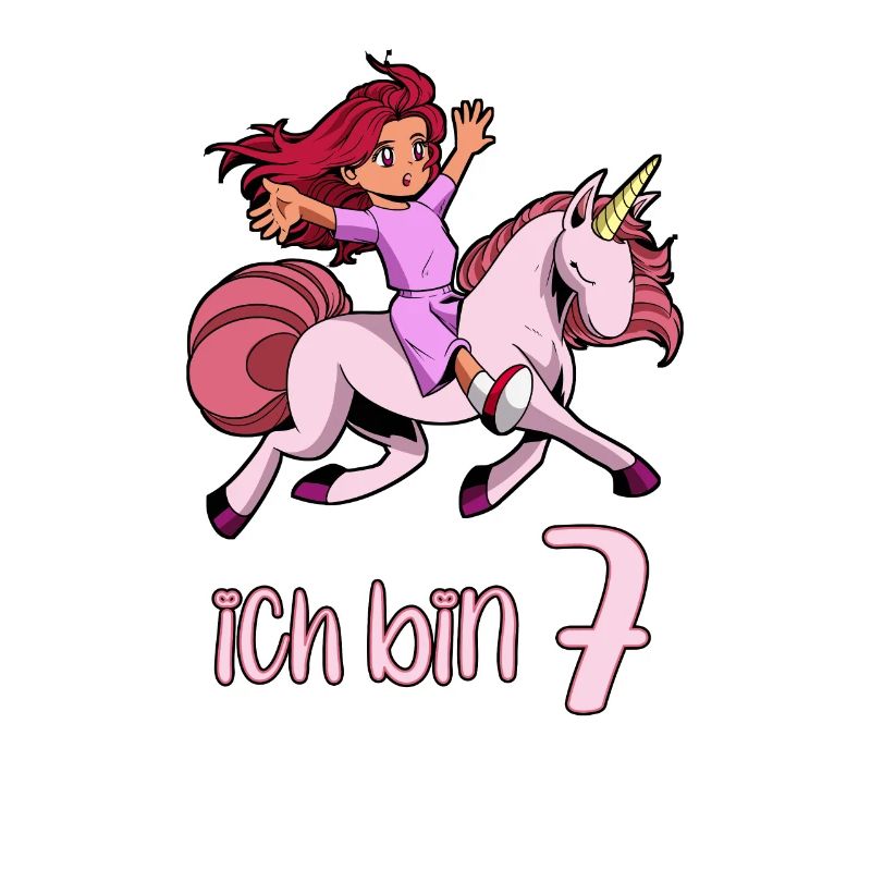 Geburtstagsshirt Einhorn - 7 Geburtstag Mädchen