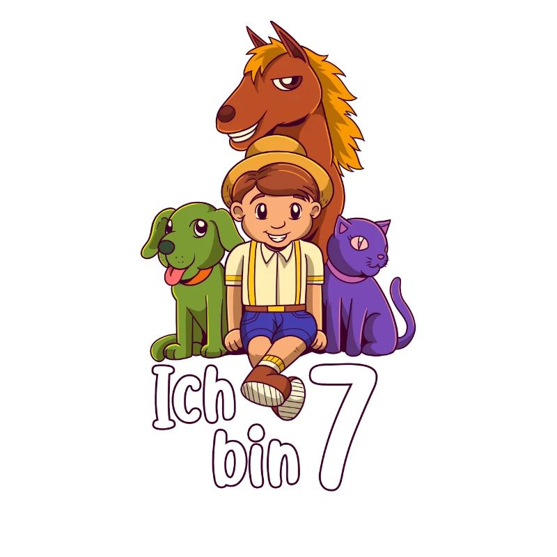 Geburtstagsshirt Bauernhof - 7 Geburtstag Junge