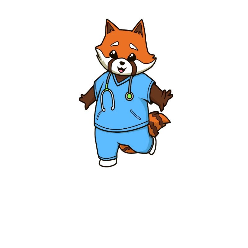 Comic Red Panda Infirmière