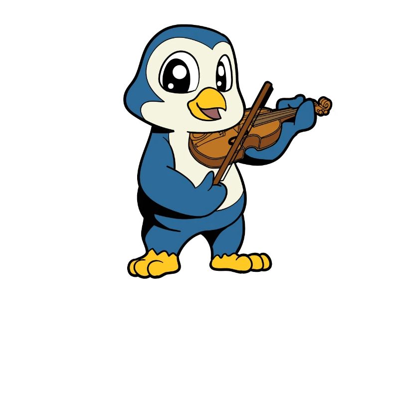 Comic Penguin joue du violon