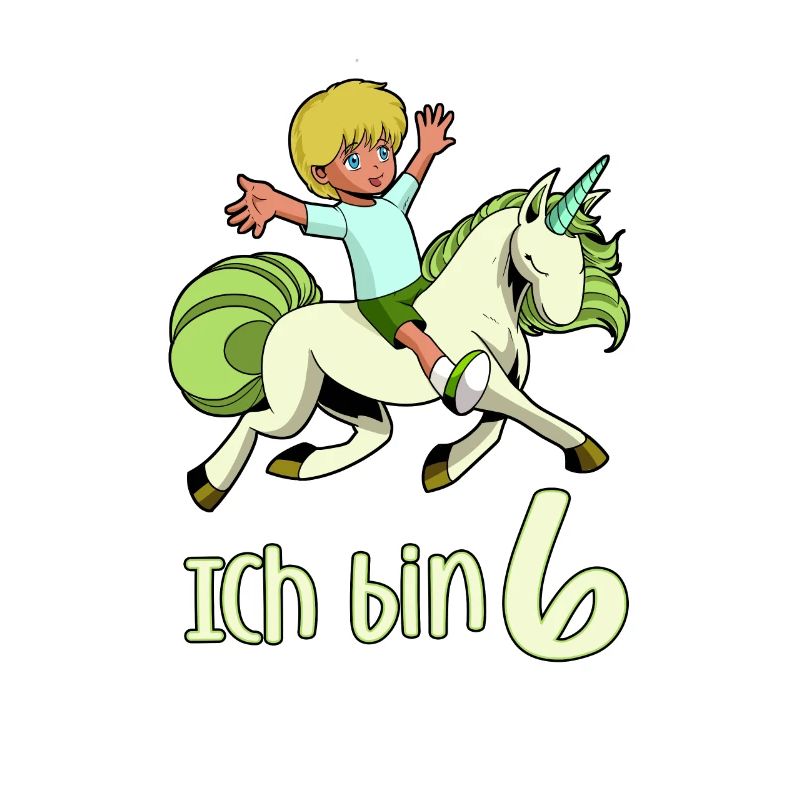 Geburtstagsshirt Einhorn - 6 Geburtstag Junge