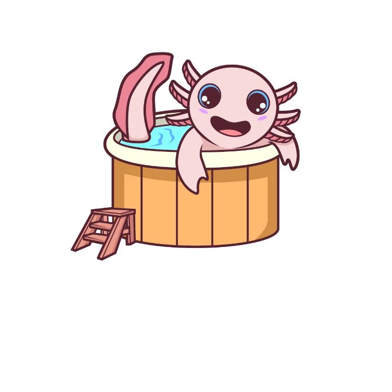 Axolotl dans le bain à remous