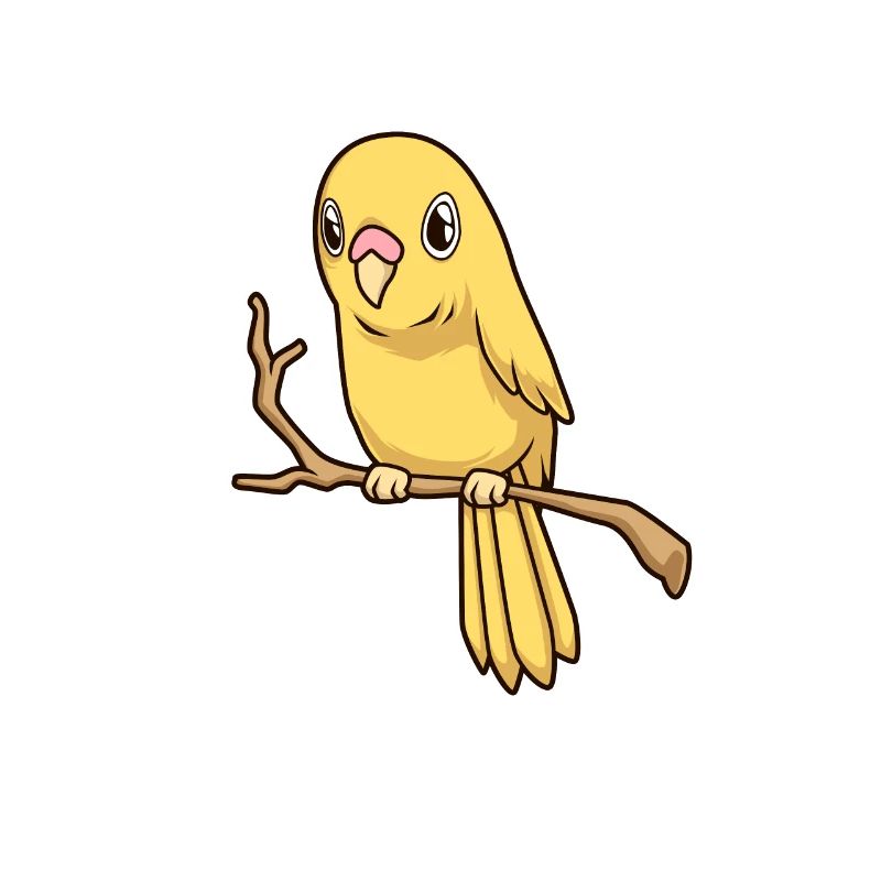 Perruche jaune kawaii