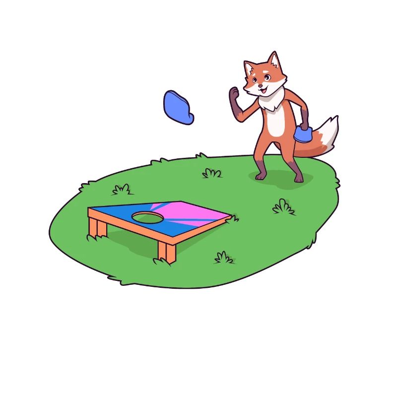 Fuchs spielt Cornhole