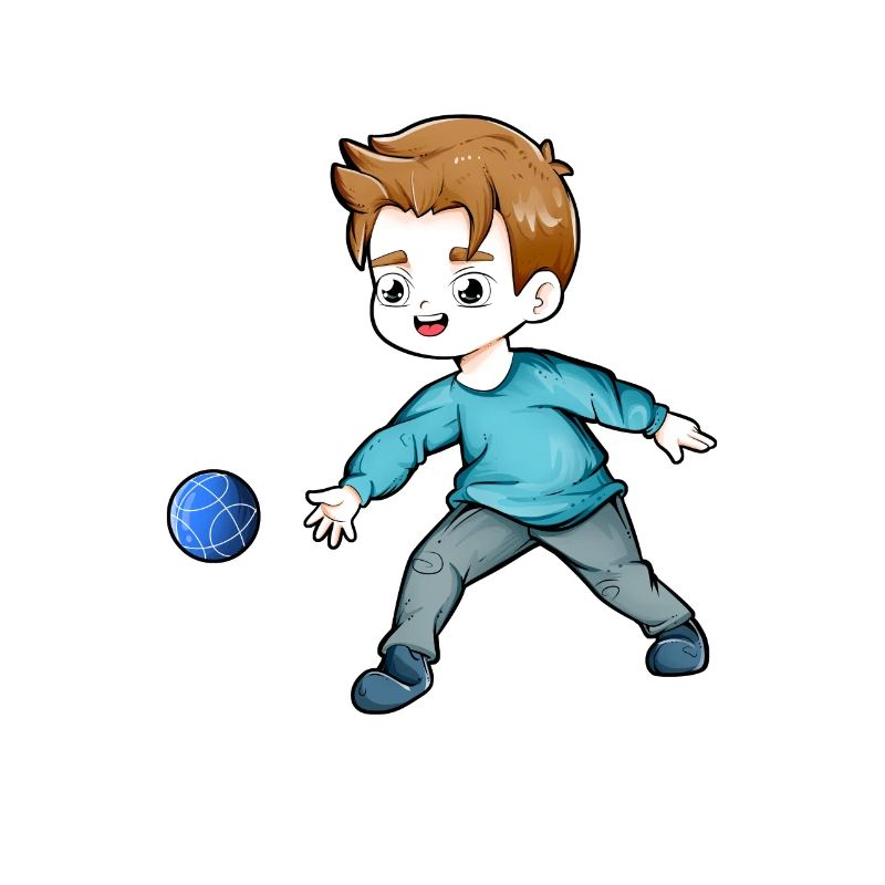 Boy playing Bocce Ball