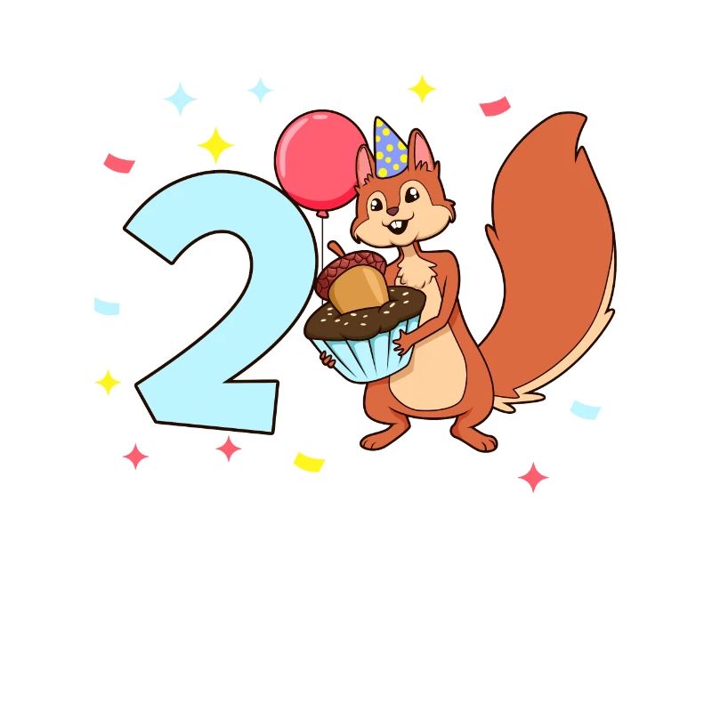 Mit Eichhörnchen - Kinder Geburtstag 2 Jahre